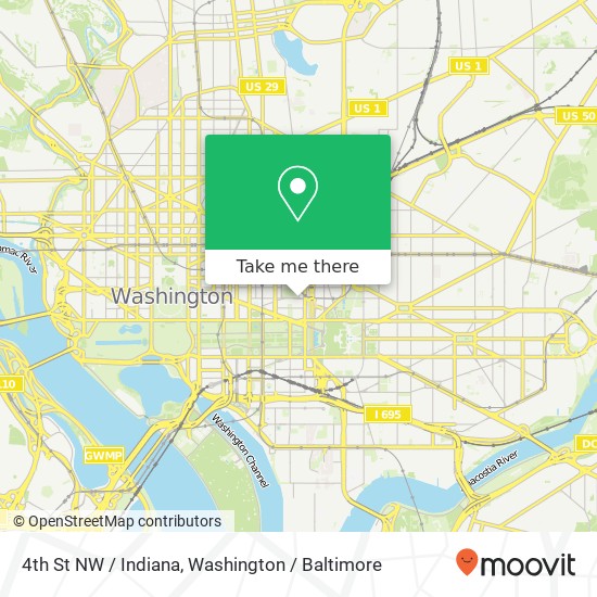 4th St NW / Indiana, Washington, DC 20001 map