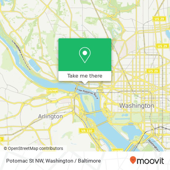 Mapa de Potomac St NW, Washington, DC 20007