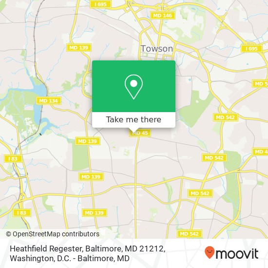Mapa de Heathfield Regester, Baltimore, MD 21212