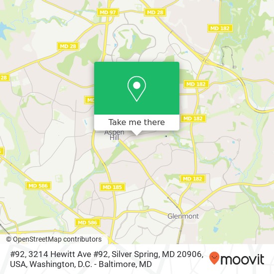 Mapa de #92, 3214 Hewitt Ave #92, Silver Spring, MD 20906, USA