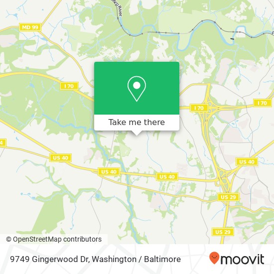 Mapa de 9749 Gingerwood Dr, Ellicott City, MD 21042