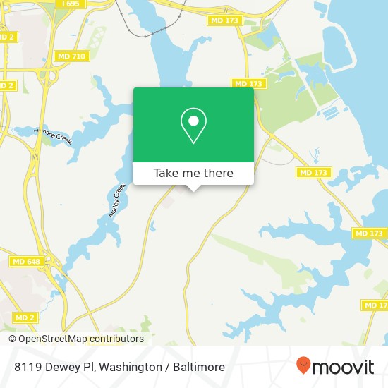 Mapa de 8119 Dewey Pl, Glen Burnie, MD 21060