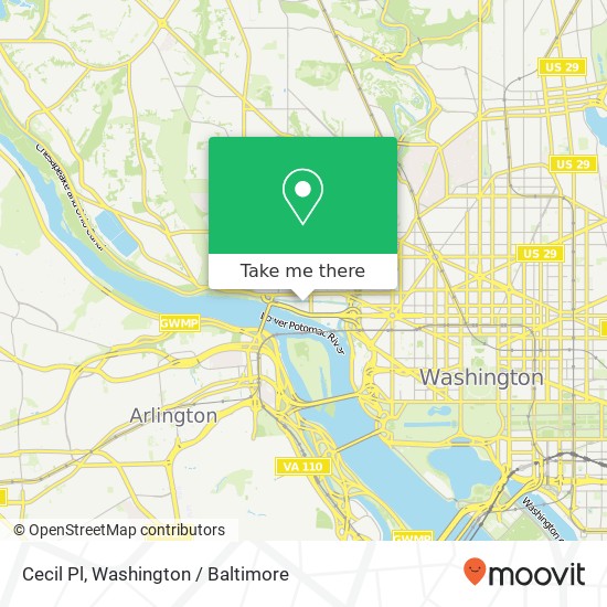 Mapa de Cecil Pl, Washington, DC 20007