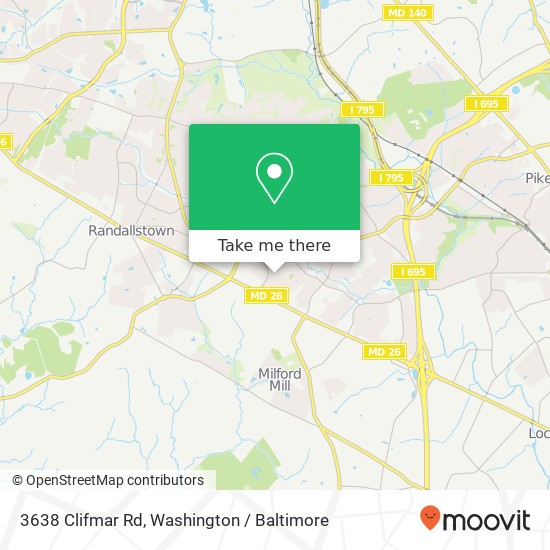 Mapa de 3638 Clifmar Rd, Windsor Mill, MD 21244