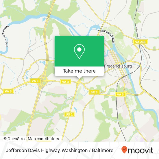 Mapa de Jefferson Davis Highway, Jefferson Davis Hwy, Fredericksburg, VA 22401, USA