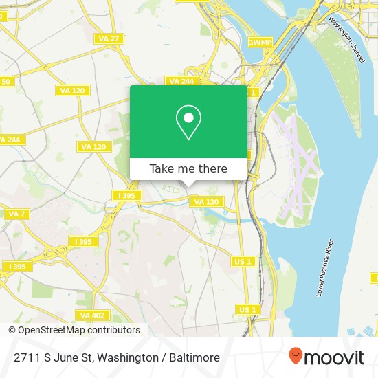 2711 S June St, Arlington, VA 22202 map