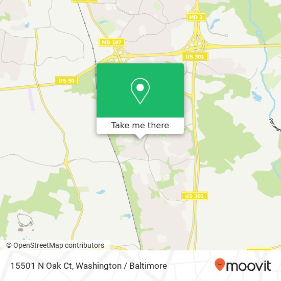 Mapa de 15501 N Oak Ct, Bowie, MD 20716