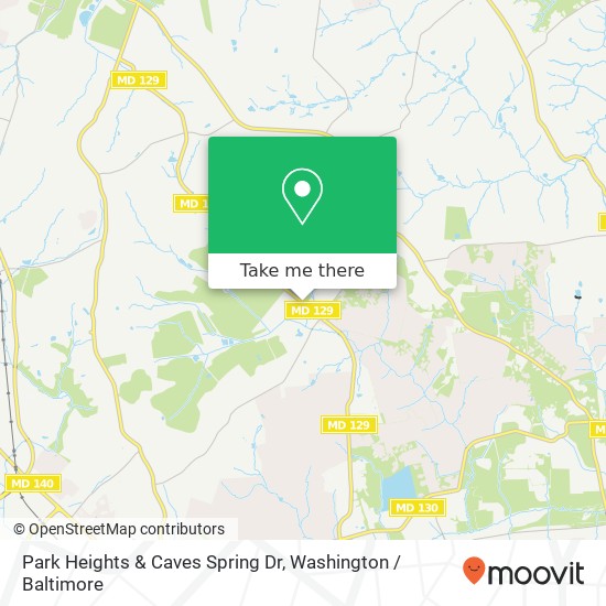 Mapa de Park Heights & Caves Spring Dr, Owings Mills, MD 21117