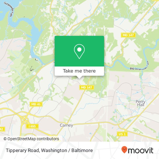 Mapa de Tipperary Road, Tipperary Rd, Carney, MD, USA