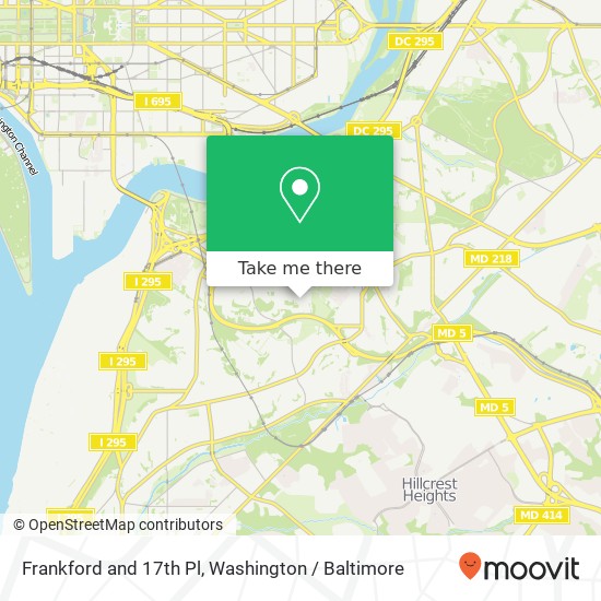 Frankford and 17th Pl, Washington, DC 20020 map