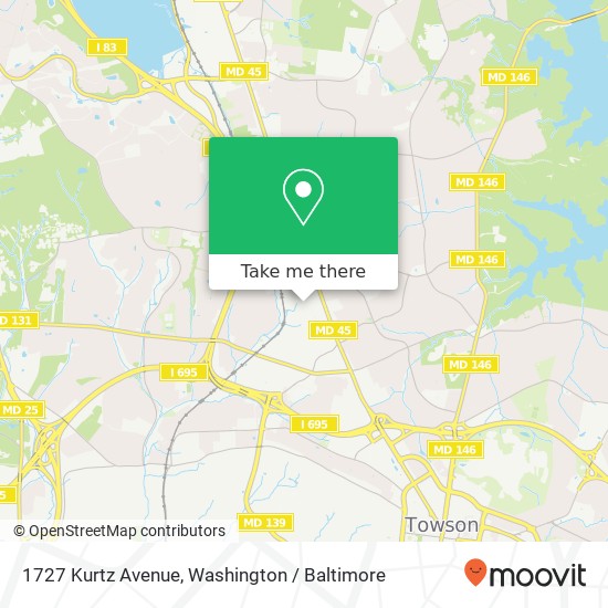 1727 Kurtz Avenue, 1727 Kurtz Ave, Lutherville-Timonium, MD 21093, USA map