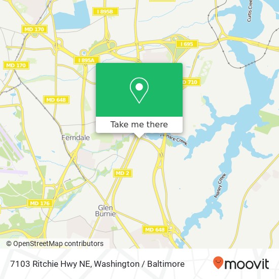 Mapa de 7103 Ritchie Hwy NE, Glen Burnie, MD 21061