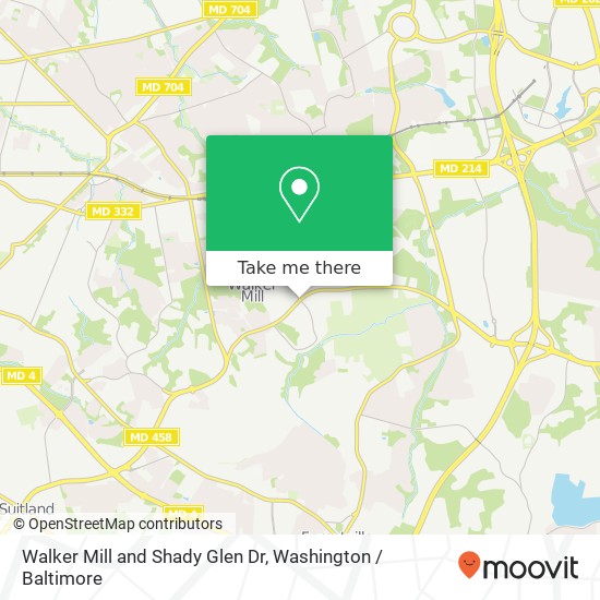 Walker Mill and Shady Glen Dr, Capitol Heights, MD 20743 map