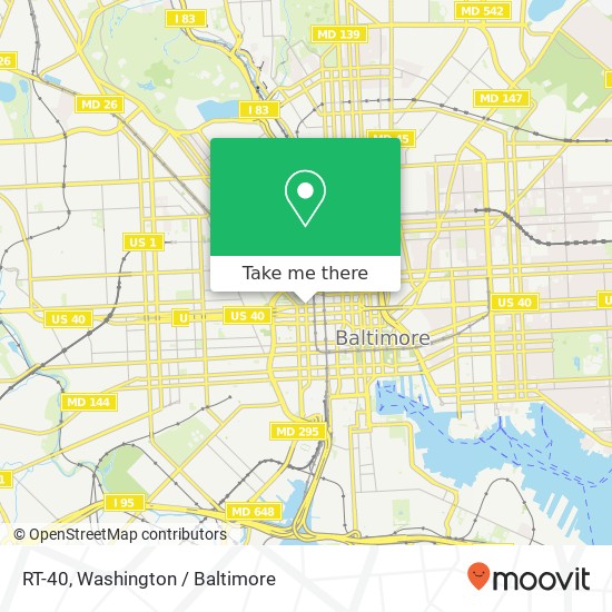 Mapa de RT-40, Baltimore, MD 21201
