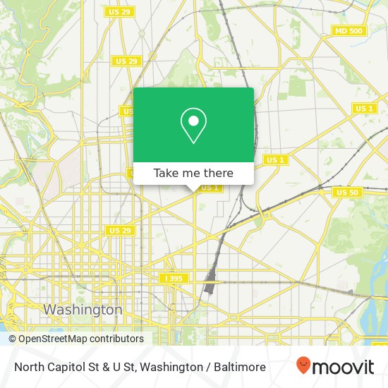 Mapa de North Capitol St & U St, Washington, DC 20002