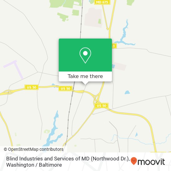 Mapa de Blind Industries and Services of MD (Northwood Dr.)