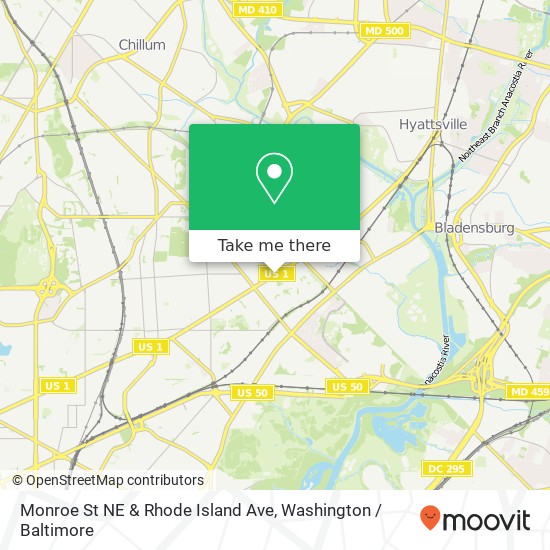 Monroe St NE & Rhode Island Ave, Washington, DC 20018 map