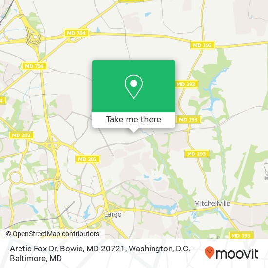 Mapa de Arctic Fox Dr, Bowie, MD 20721