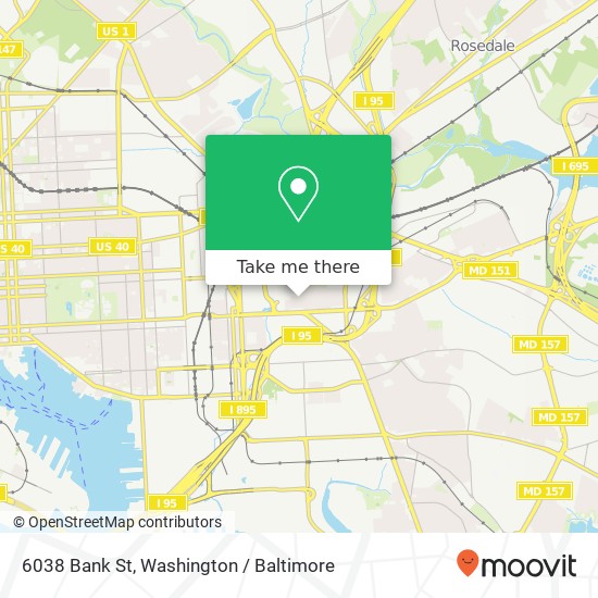 Mapa de 6038 Bank St, Baltimore, MD 21224