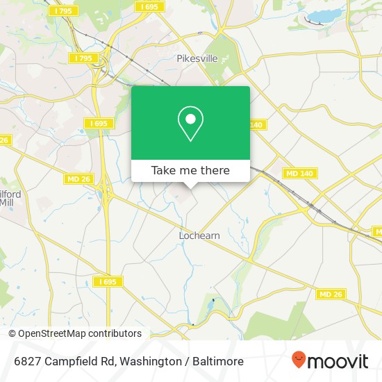 Mapa de 6827 Campfield Rd, Gwynn Oak, MD 21207