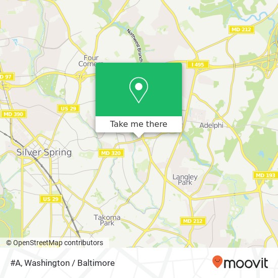 Mapa de #A, 8728 Piney Branch Rd #A, Silver Spring, MD 20901, USA