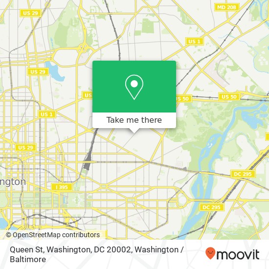 Mapa de Queen St, Washington, DC 20002