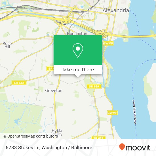 Mapa de 6733 Stokes Ln, Alexandria, VA 22307