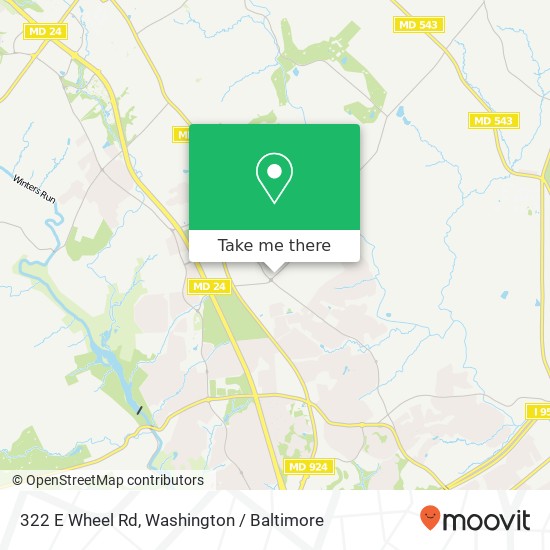 Mapa de 322 E Wheel Rd, Bel Air, MD 21015