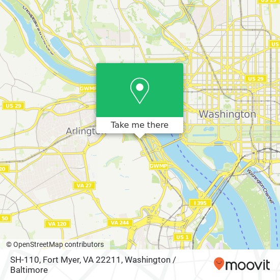 SH-110, Fort Myer, VA 22211 map