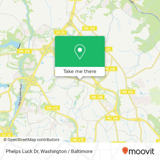 Mapa de Phelps Luck Dr, Columbia, MD 21045