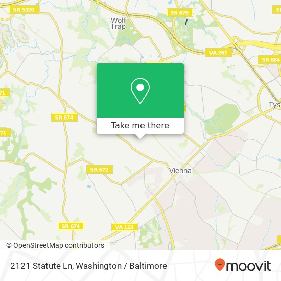 Mapa de 2121 Statute Ln, Vienna, VA 22181