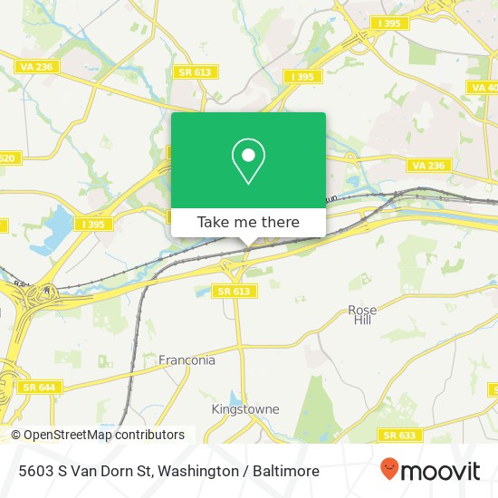 Mapa de 5603 S Van Dorn St, Alexandria, VA 22310
