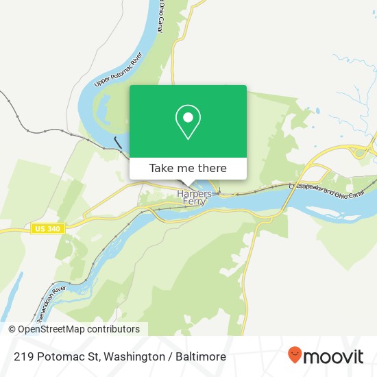 Mapa de 219 Potomac St, Harpers Ferry, WV 25425