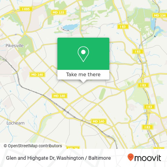 Mapa de Glen and Highgate Dr, Baltimore, MD 21215