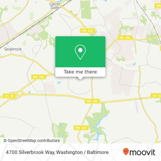 Mapa de 4700 Silverbrook Way, Bowie, MD 20720