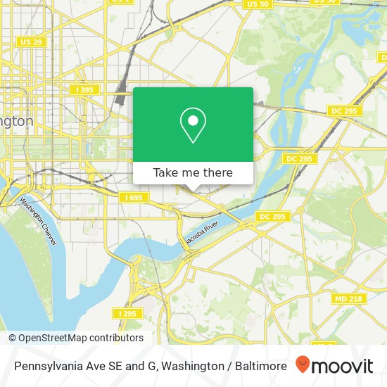 Pennsylvania Ave SE and G, Washington, DC 20003 map