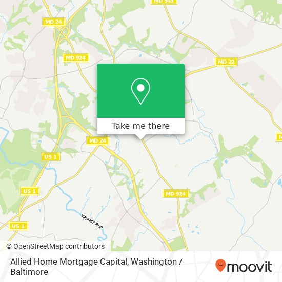 Mapa de Allied Home Mortgage Capital, 836 S Main St Bel Air, MD 21014