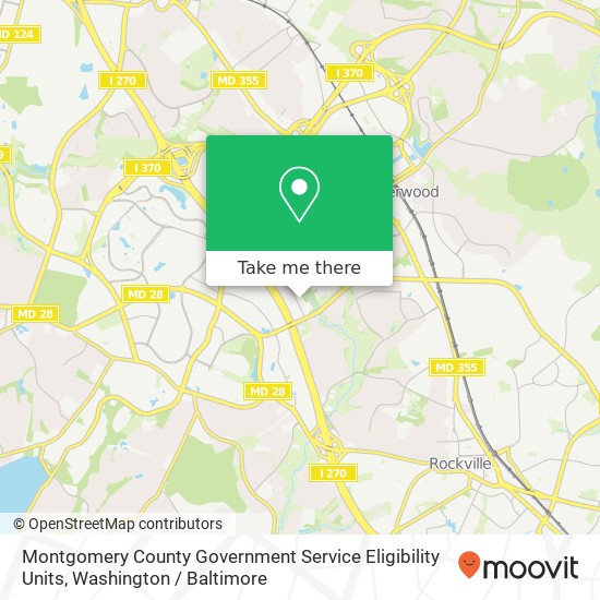 Mapa de Montgomery County Government Service Eligibility Units