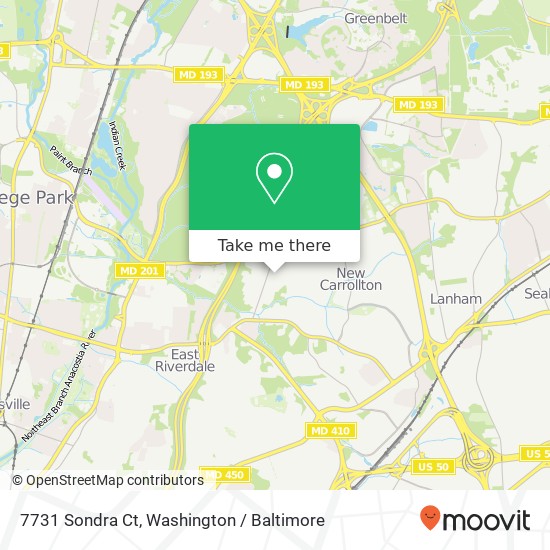 Mapa de 7731 Sondra Ct, New Carrollton, MD 20784