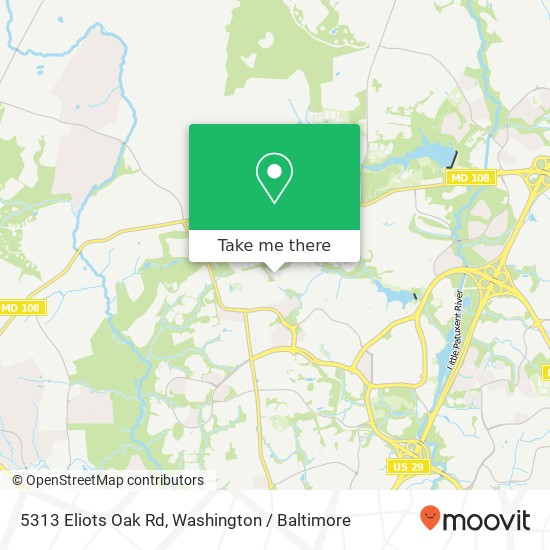 Mapa de 5313 Eliots Oak Rd, Columbia, MD 21044