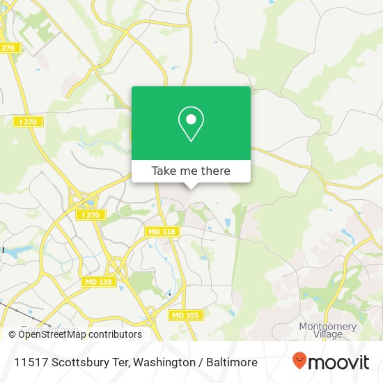 Mapa de 11517 Scottsbury Ter, Germantown, MD 20876