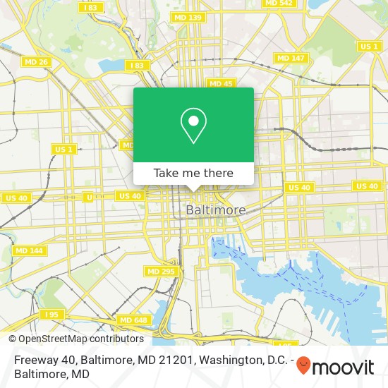 Mapa de Freeway 40, Baltimore, MD 21201