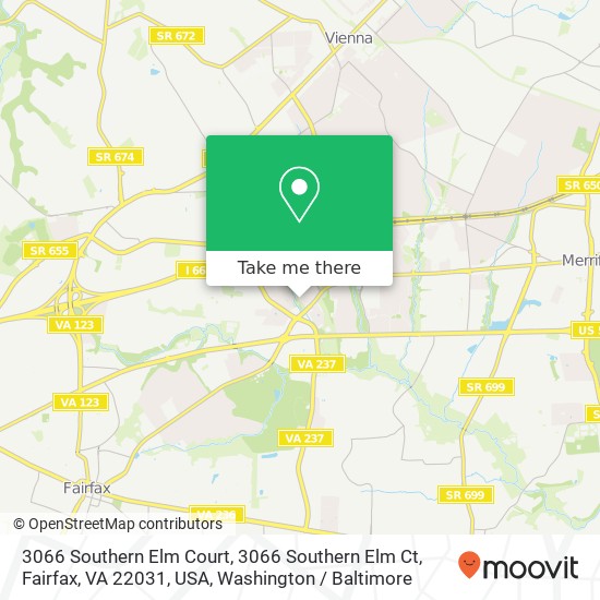 3066 Southern Elm Court, 3066 Southern Elm Ct, Fairfax, VA 22031, USA map