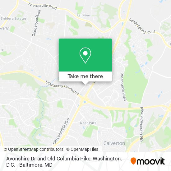 Avonshire Dr and Old Columbia Pike map