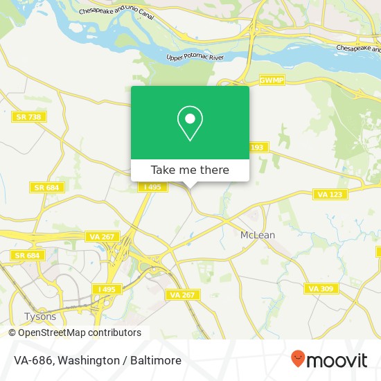 VA-686, McLean, VA 22101 map