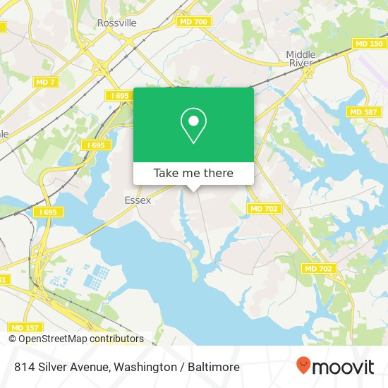 814 Silver Avenue, 814 Silver Ave, Essex, MD 21221, USA map