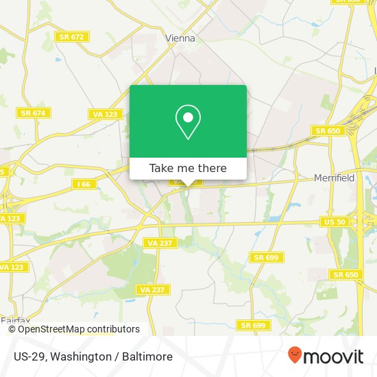 Mapa de US-29, Fairfax, VA 22031