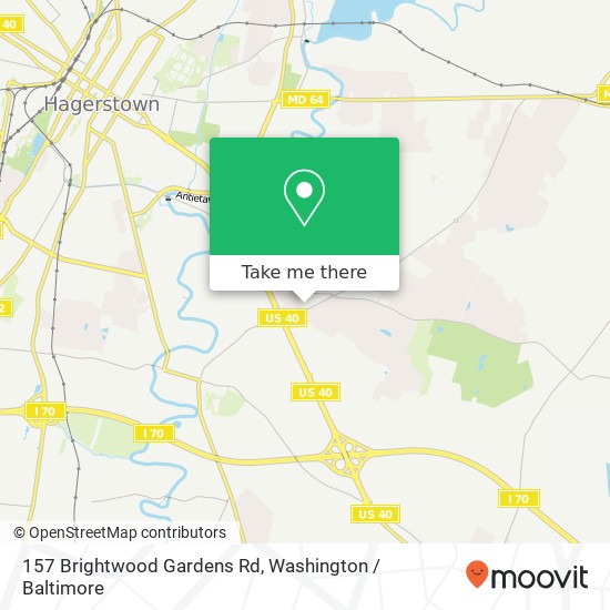 Mapa de 157 Brightwood Gardens Rd, Hagerstown, MD 21740