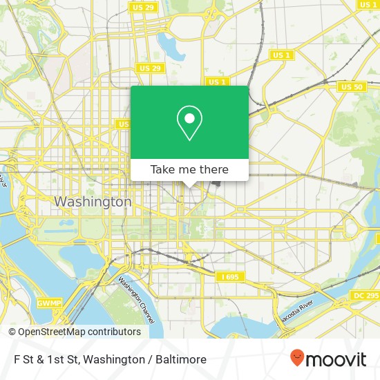 Mapa de F St & 1st St, Washington, DC 20001