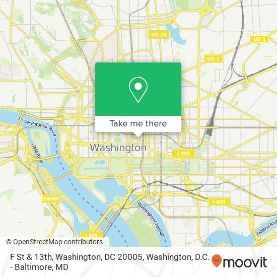 F St & 13th, Washington, DC 20005 map